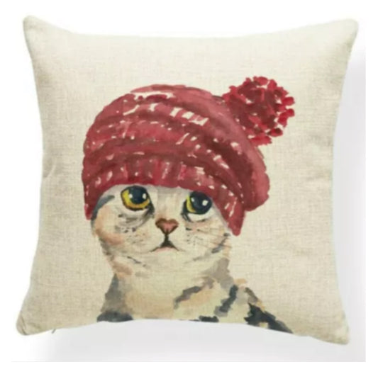Cushion Cover Cat Kitty Warm Bennie - The Renmy Store Homewares & Gifts 