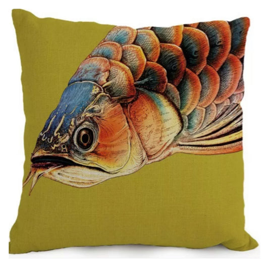 Cushion Pillow Fish Orange Blue - The Renmy Store Homewares & Gifts 