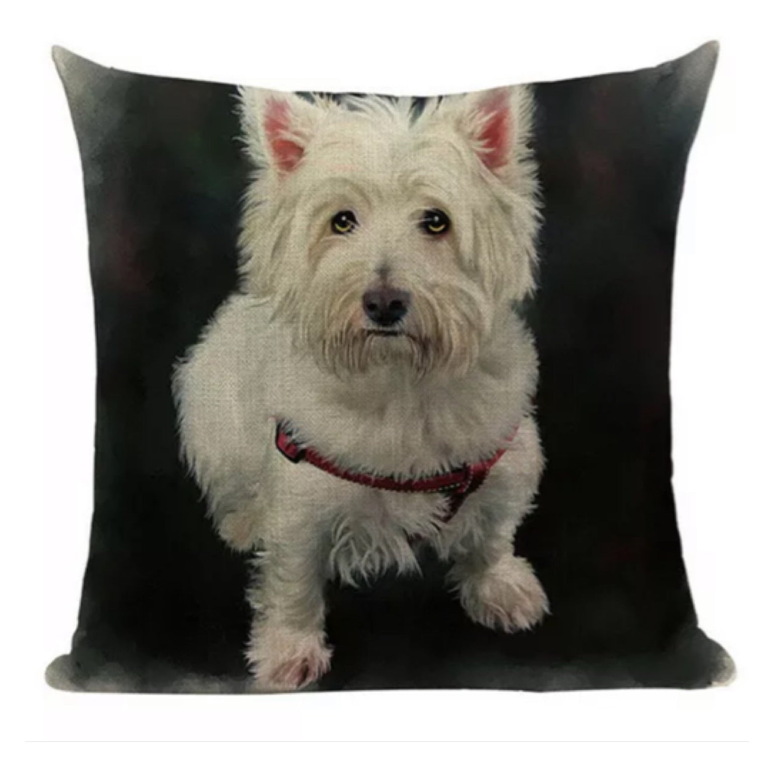 Cushion Pillow Terrier Dog White Peggy - The Renmy Store