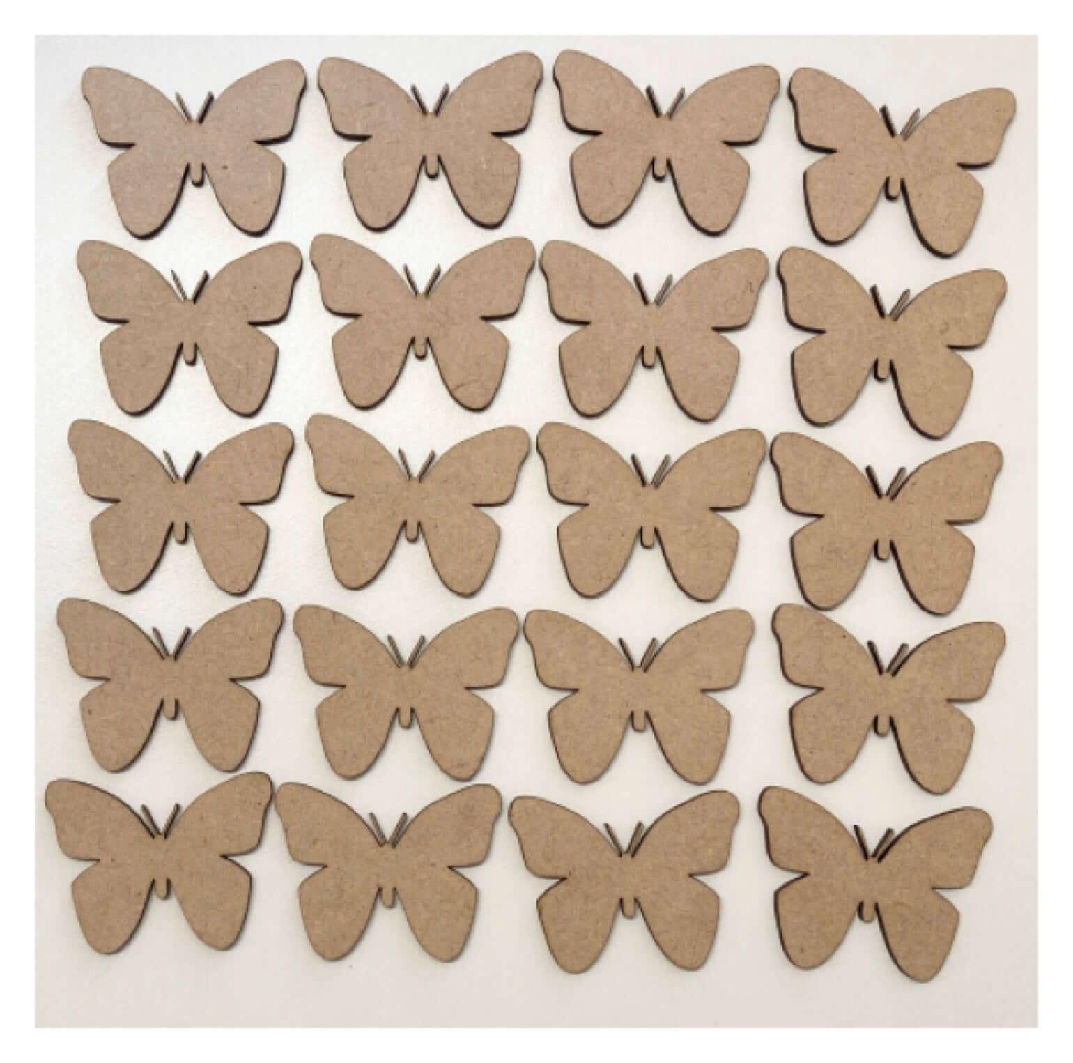 Butterfly Butterflies 6cm Set of 20 MDF Shape DIY Raw Cut Out Art Craft Décor - The Renmy Store Homewares & Gifts 