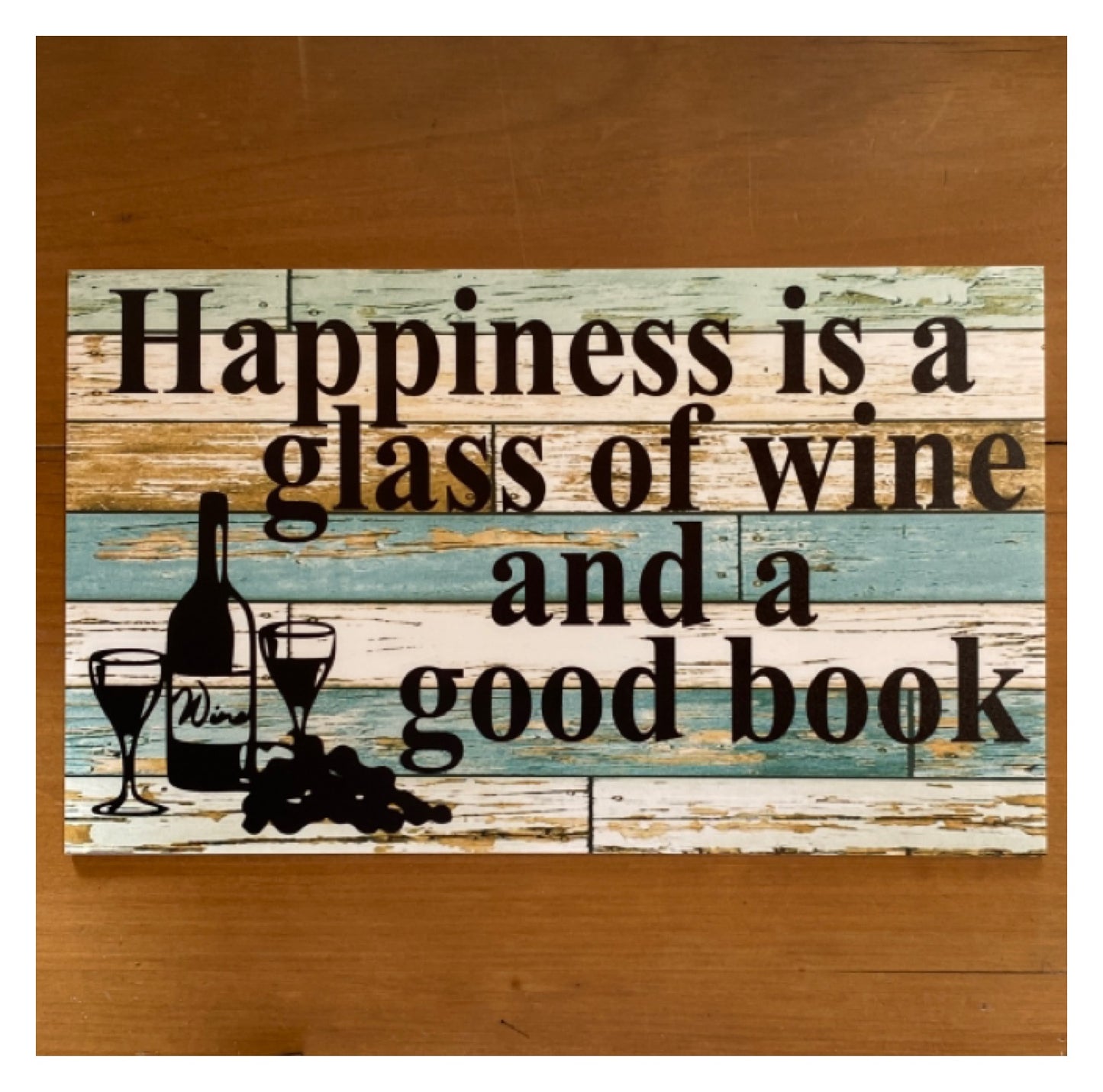 Wine Vintage Rustic Blue Custom Personalised Sign - The Renmy Store Homewares & Gifts 