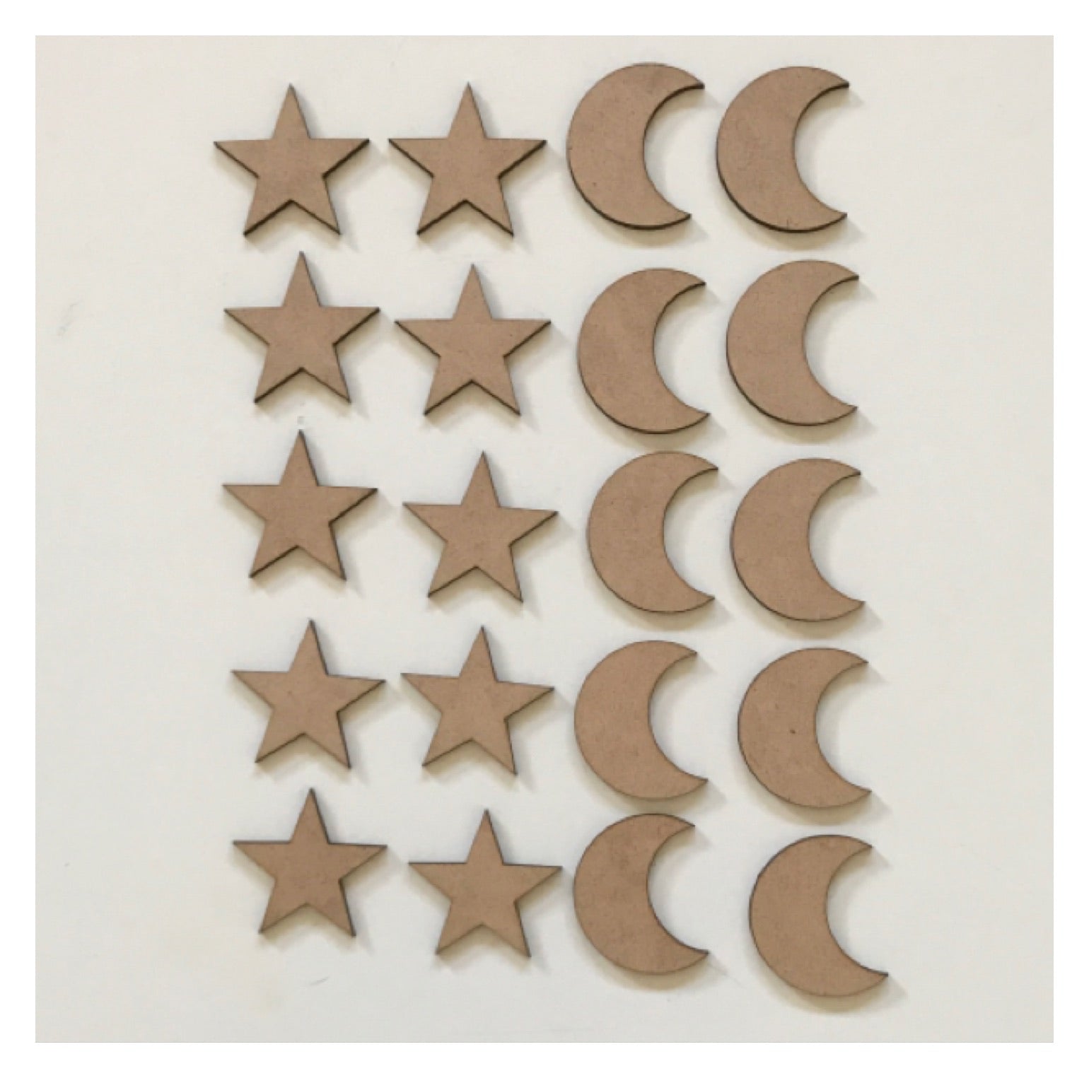 Star & Moon Art DIY Raw MDF Timber Wood Kids Children