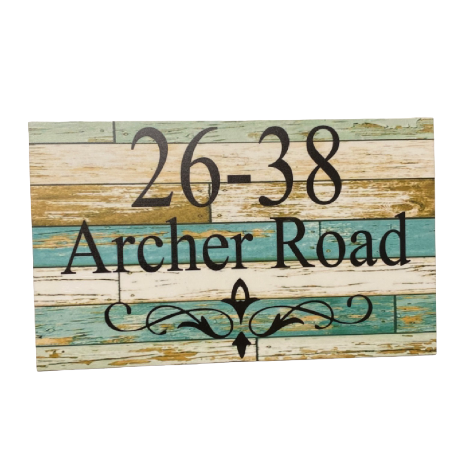Street Number Address Personalised House Rustic Blue Sign - The Renmy Store Homewares & Gifts 