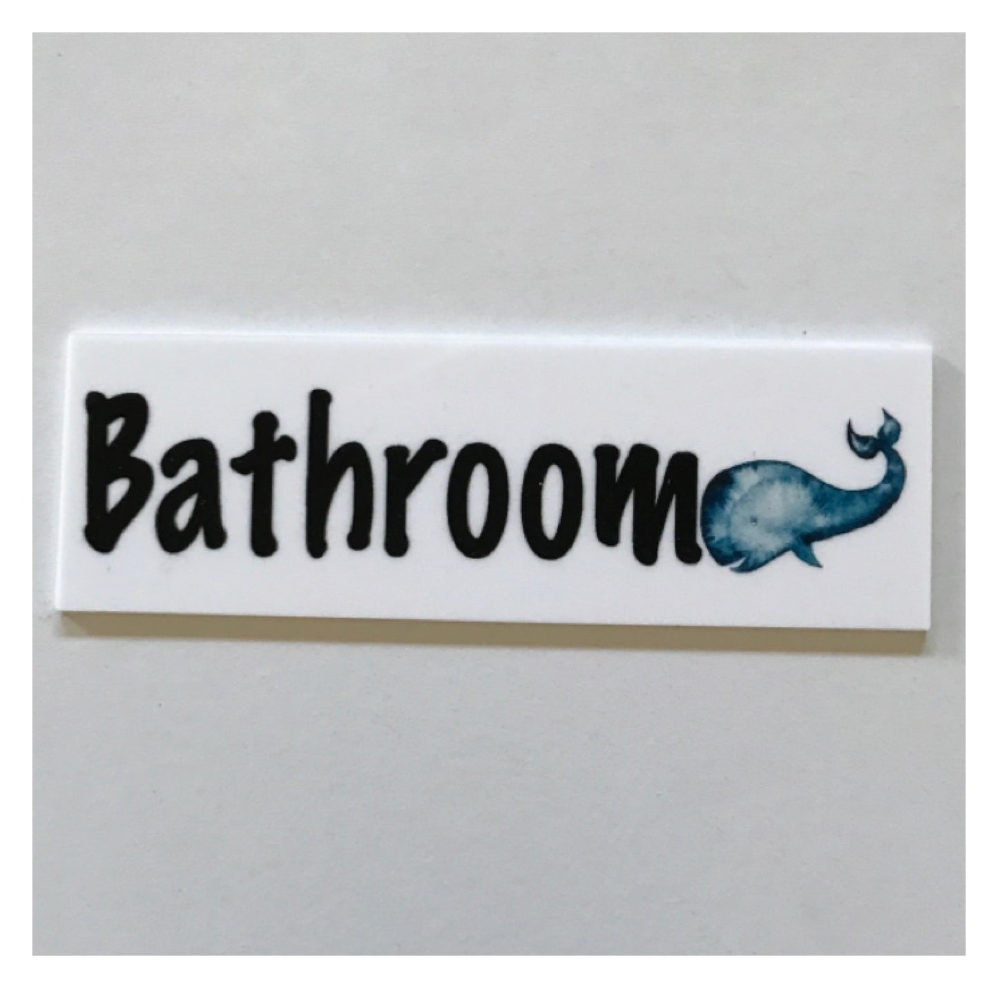 Whale Toilet Laundry Bathroom Door Sign