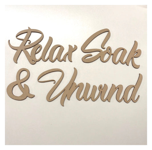 Relax Soak Unwind MDF Wooden Wall Art - The Renmy Store Homewares & Gifts 