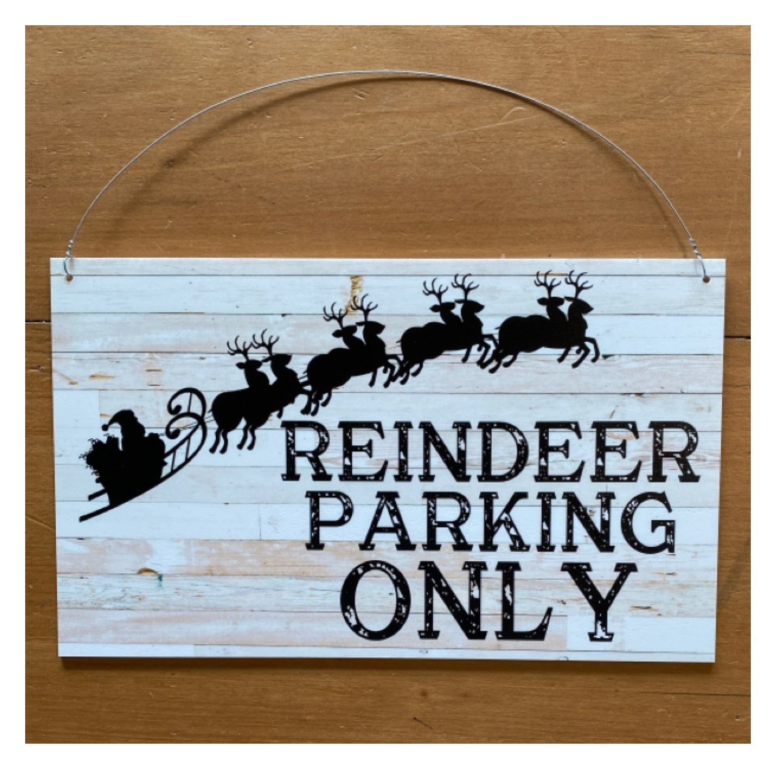 Christmas Santa Reindeer Your Text Custom Wording Sign - The Renmy Store Homewares & Gifts 