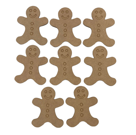 Gingerbread Man x 8 MDF Wooden DIY Craft - The Renmy Store Homewares & Gifts 