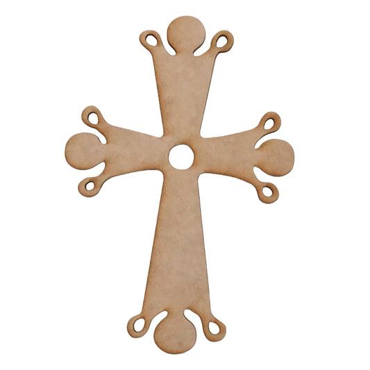 Cross with Drops MDF DIY Raw Cut Out Art Religious Craft Decor - The Renmy Store Homewares & Gifts 