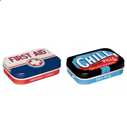 Mints Chill Pills and First Aid Antique Vintage Retro Box