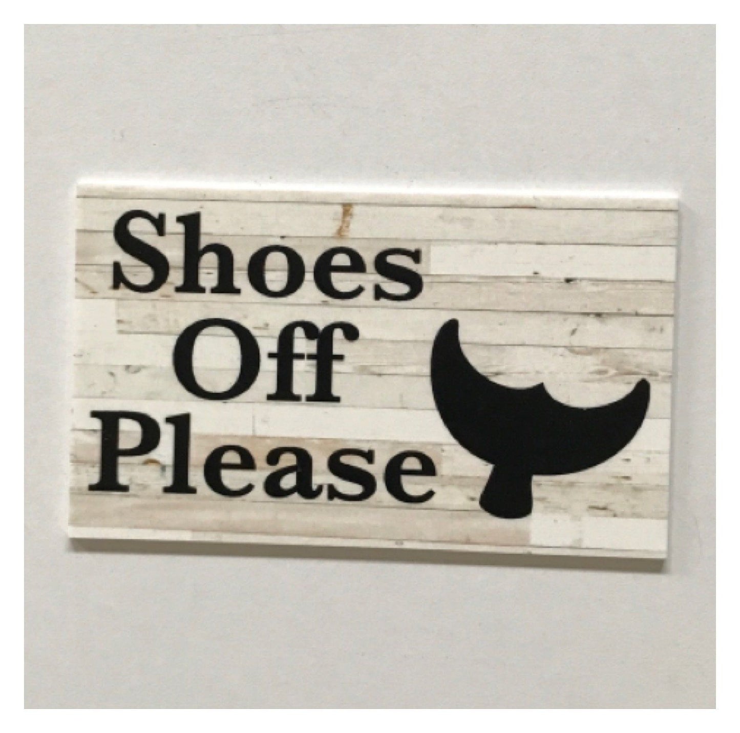 Shoes Off Please Whale Sign