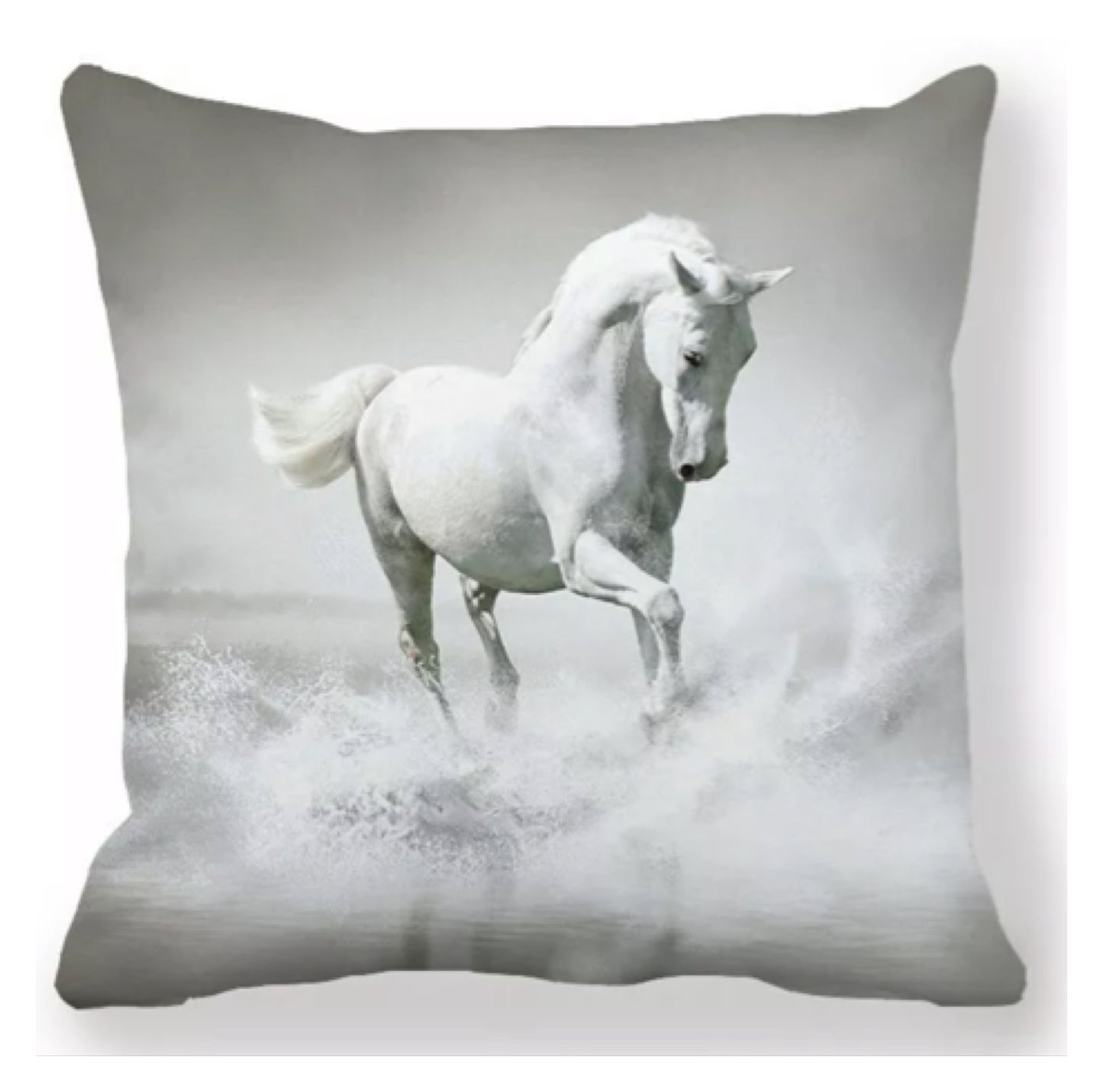 Cushion Cover Horse White Wisdom
