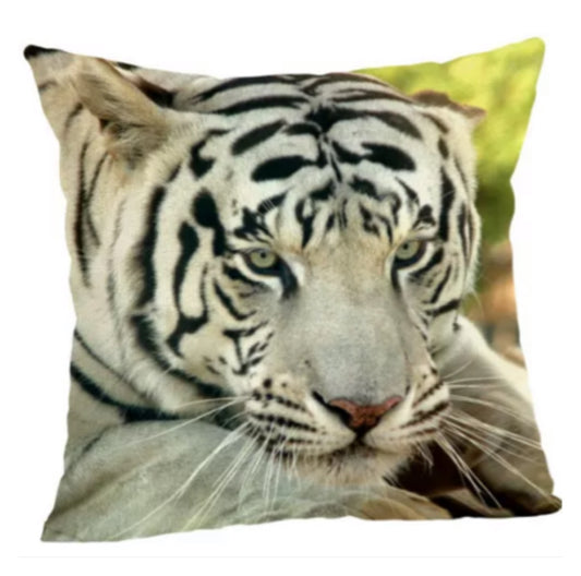 Cushion Cover Tiger White Wild - The Renmy Store Homewares & Gifts 