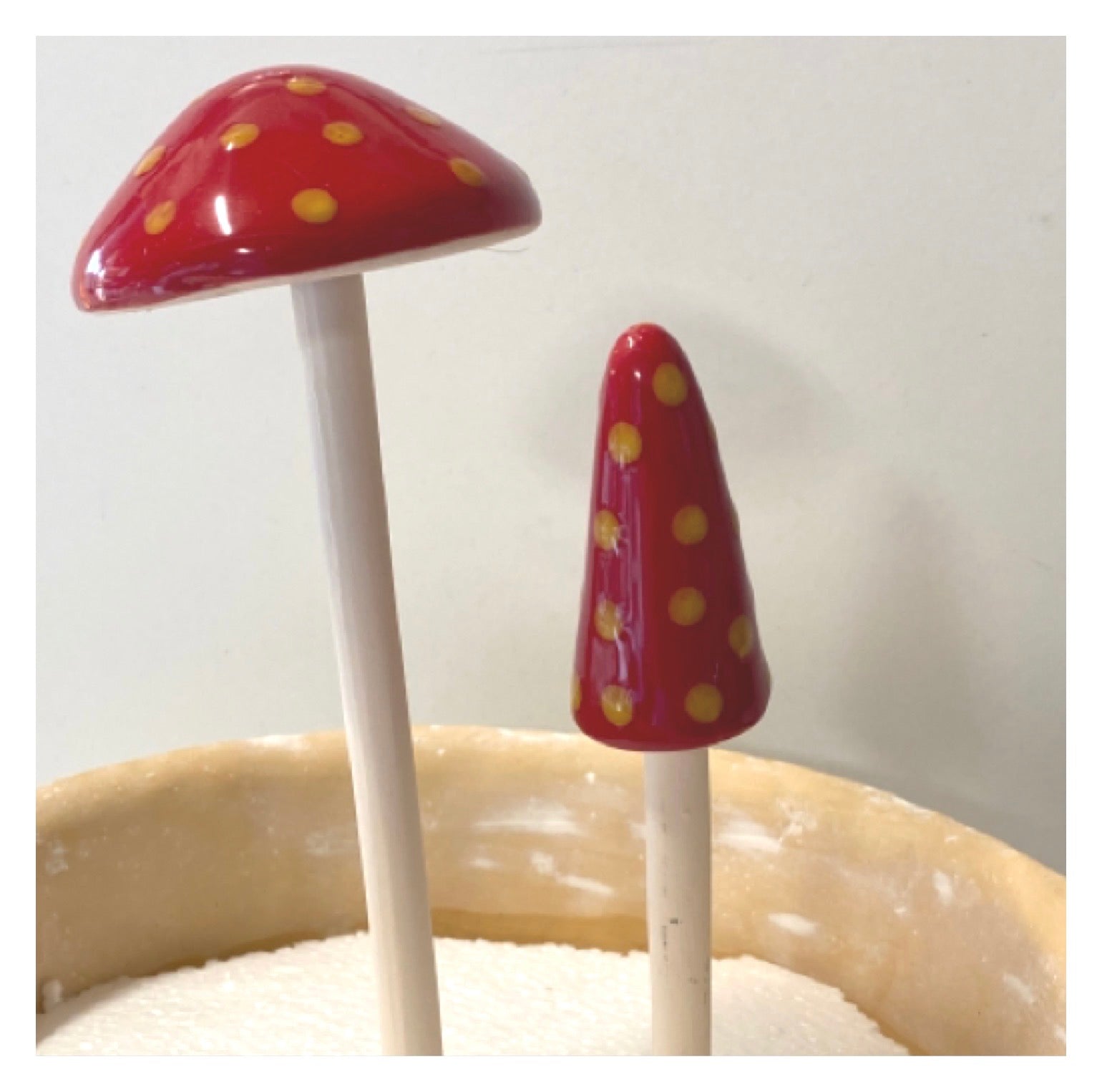 Mushroom Set of 2 Garden Stake Red Orange - The Renmy Store Homewares & Gifts 
