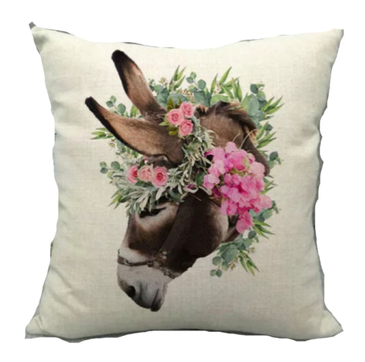 Cushion Cover Donkey Country Boho Floral - The Renmy Store Homewares & Gifts 