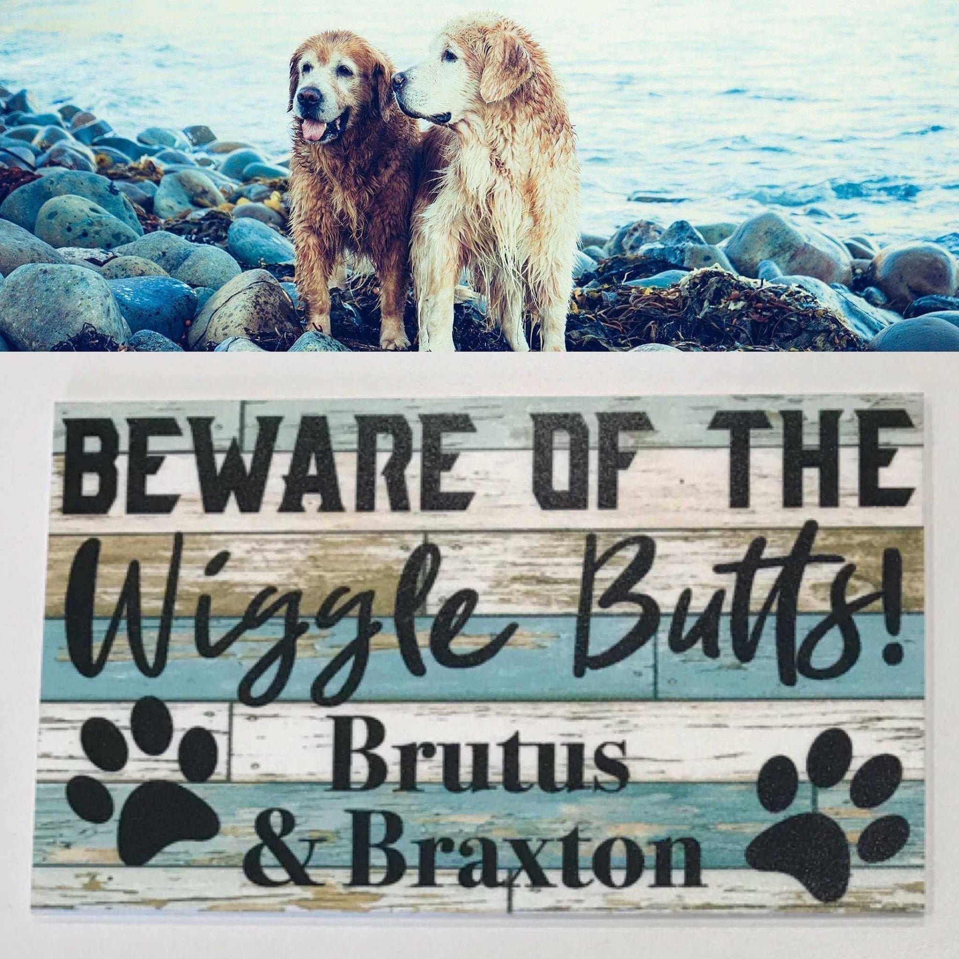 Beware of Wiggle Butt or Butts Dog Custom Personalised Sign