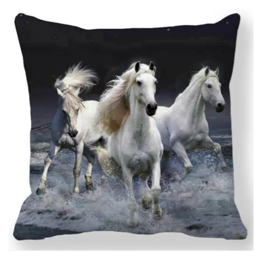Cushion Cover Horse Wild Three - The Renmy Store Homewares & Gifts 