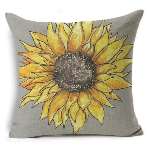 Cushion Pillow Sunflower Bold Grey - The Renmy Store