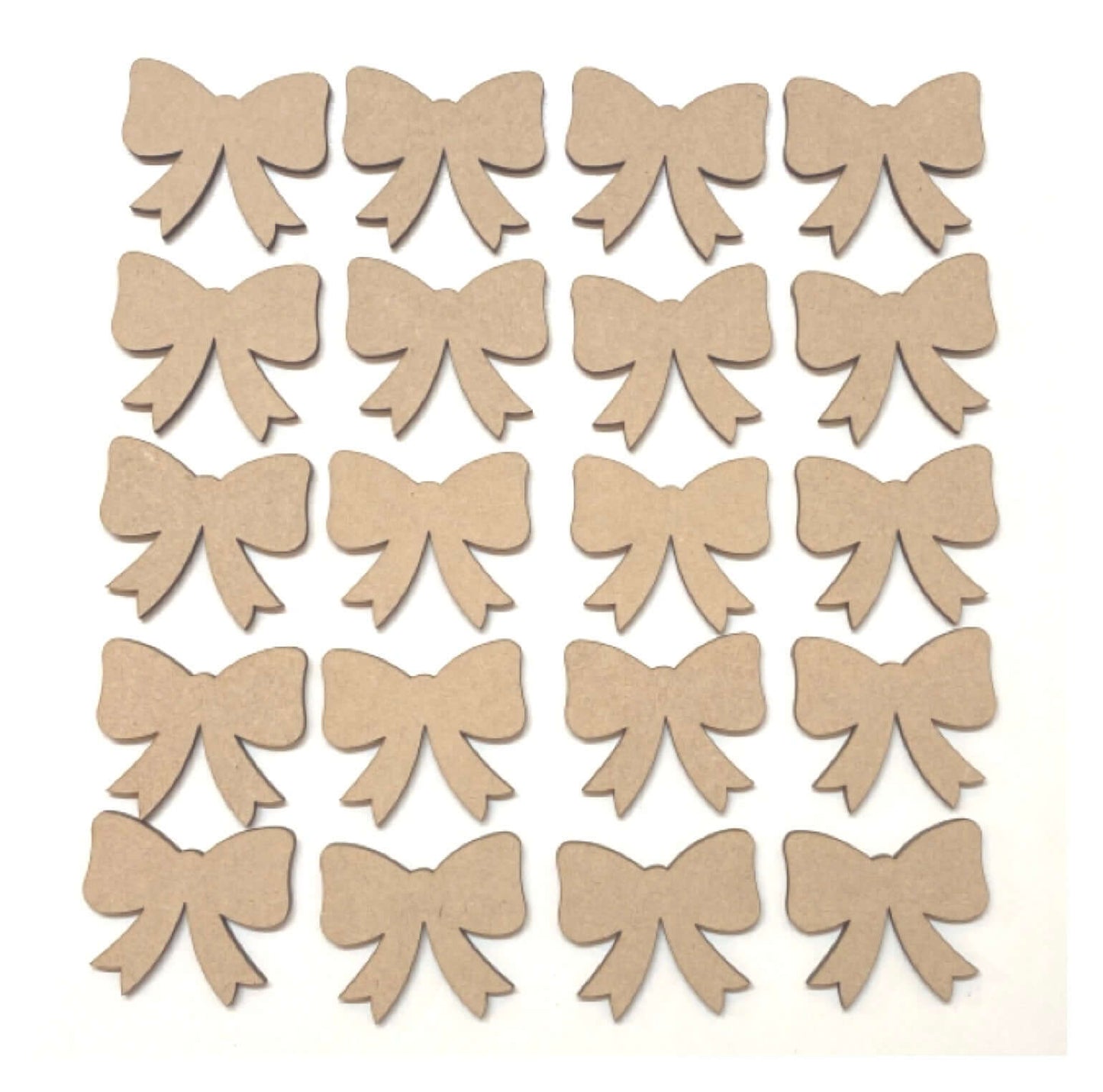 Bow Set of 20 Shape Wooden MDF DIY - The Renmy Store