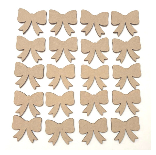 Bow Set of 20 Shape Wooden MDF DIY - The Renmy Store
