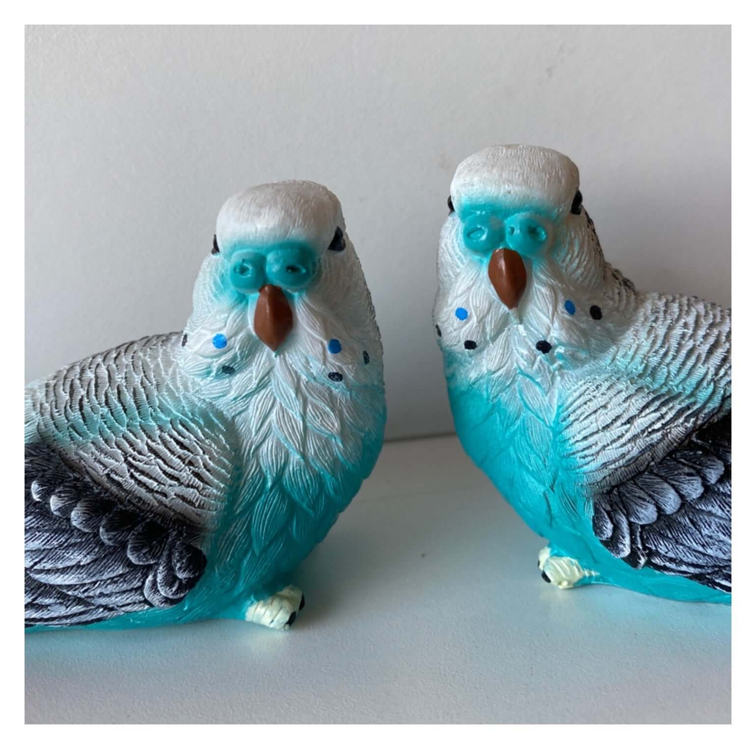 Budgie Bird Ornament Paperweight Blue - The Renmy Store