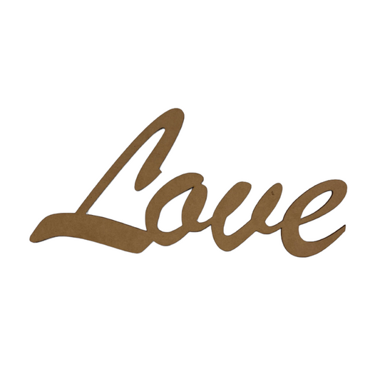 Love MDF Shape Word Raw Wooden Wall Art - The Renmy Store Homewares & Gifts 