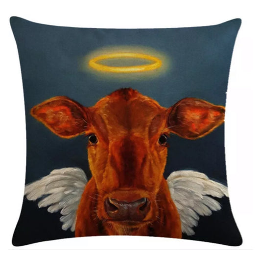 Cushion Pillow Cow Angel - The Renmy Store