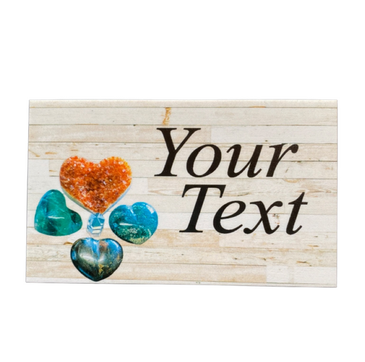 Crystal Heart Hearts Rock Custom Wording Text Sign - The Renmy Store Homewares & Gifts 