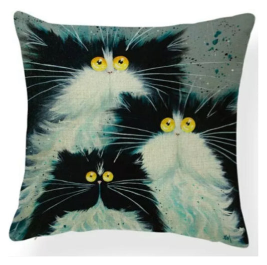 Cushion Cover Cat Kitty Pretty Cute Three - The Renmy Store Homewares & Gifts 