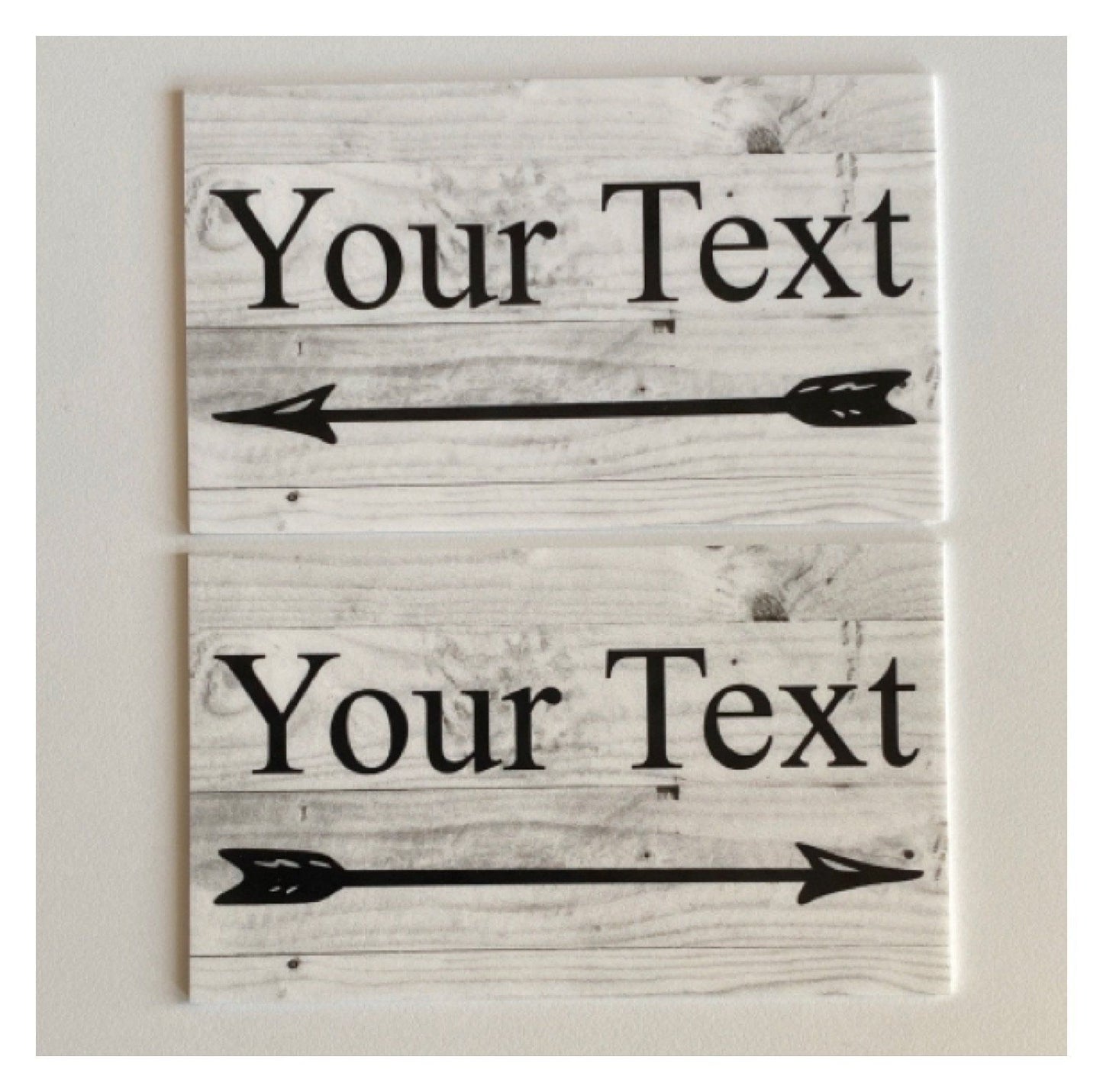 Custom Your Text with Arrow Rustic Grey Sign
