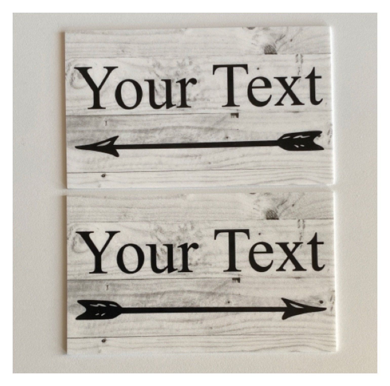 Custom Your Text with Arrow Rustic Grey Sign