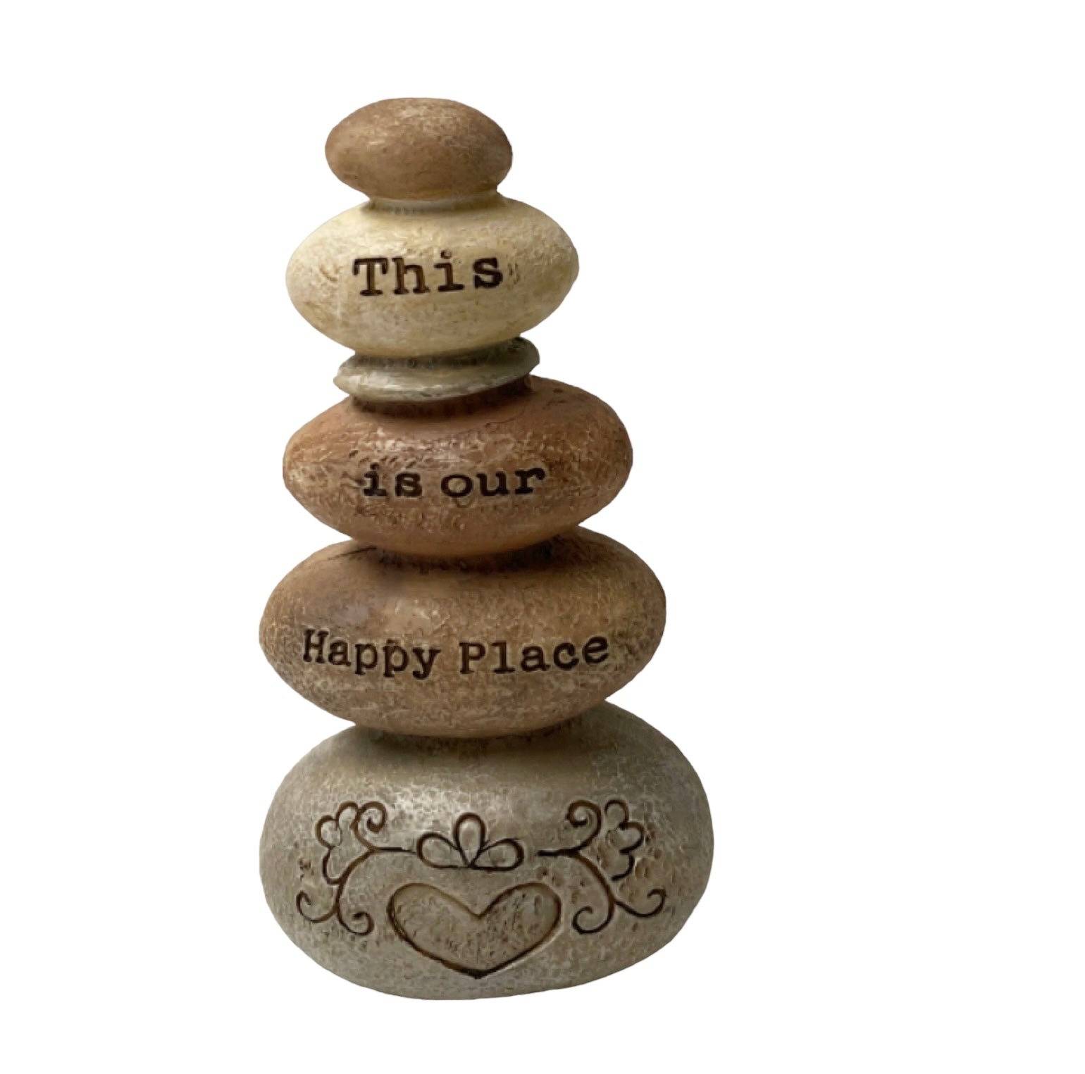 Inspirational Rock Stone Stack Happy Place - The Renmy Store Homewares & Gifts 