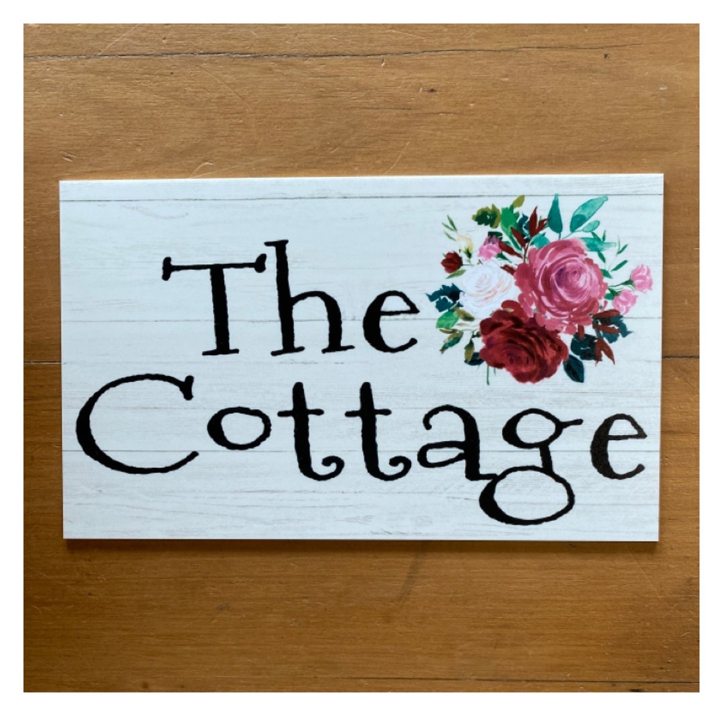 Floral Custom Wording Name Cottage Sign