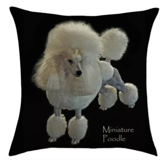Cushion Cover Pillow Poodle Miniature Poodle - The Renmy Store Homewares & Gifts 