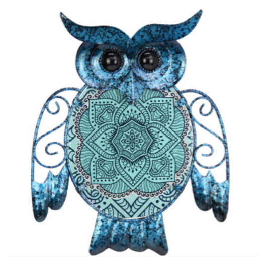 Owl Bird Mandala Blue Wall Art Décor - The Renmy Store Homewares & Gifts 