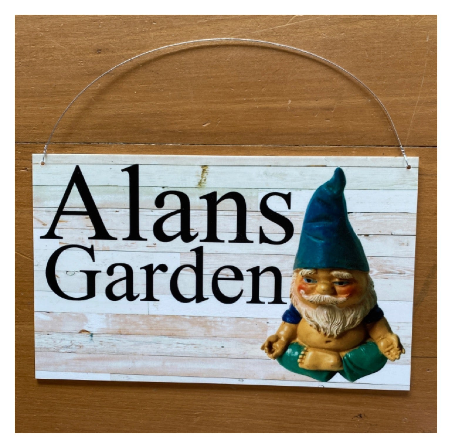 Gnome Custom Personalised Rustic Garden Sign - The Renmy Store Homewares & Gifts 