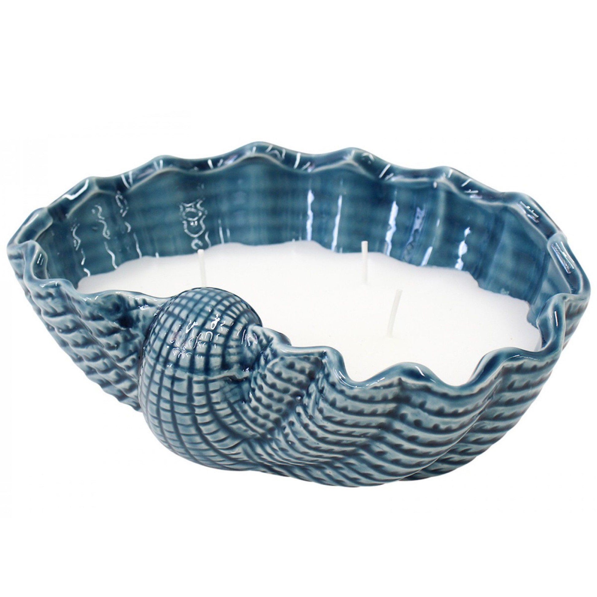 Shell Candle Clam Blue Large