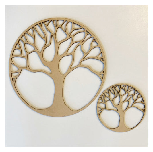 Tree of Life Set of 2 Raw MDF Wooden DIY Craft