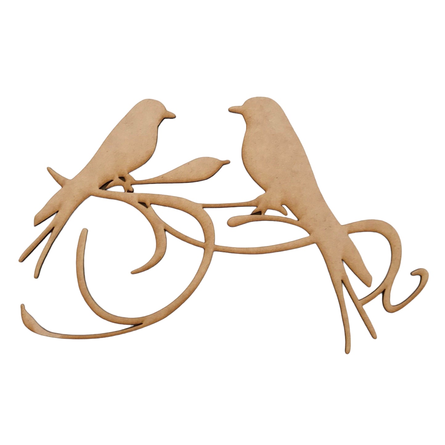 Two Birds Scroll MDF DIY Raw Cut Out Art Craft Decor