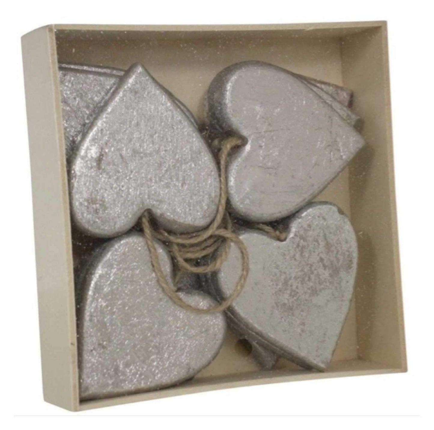 Heart Hanging Silver Set of 12