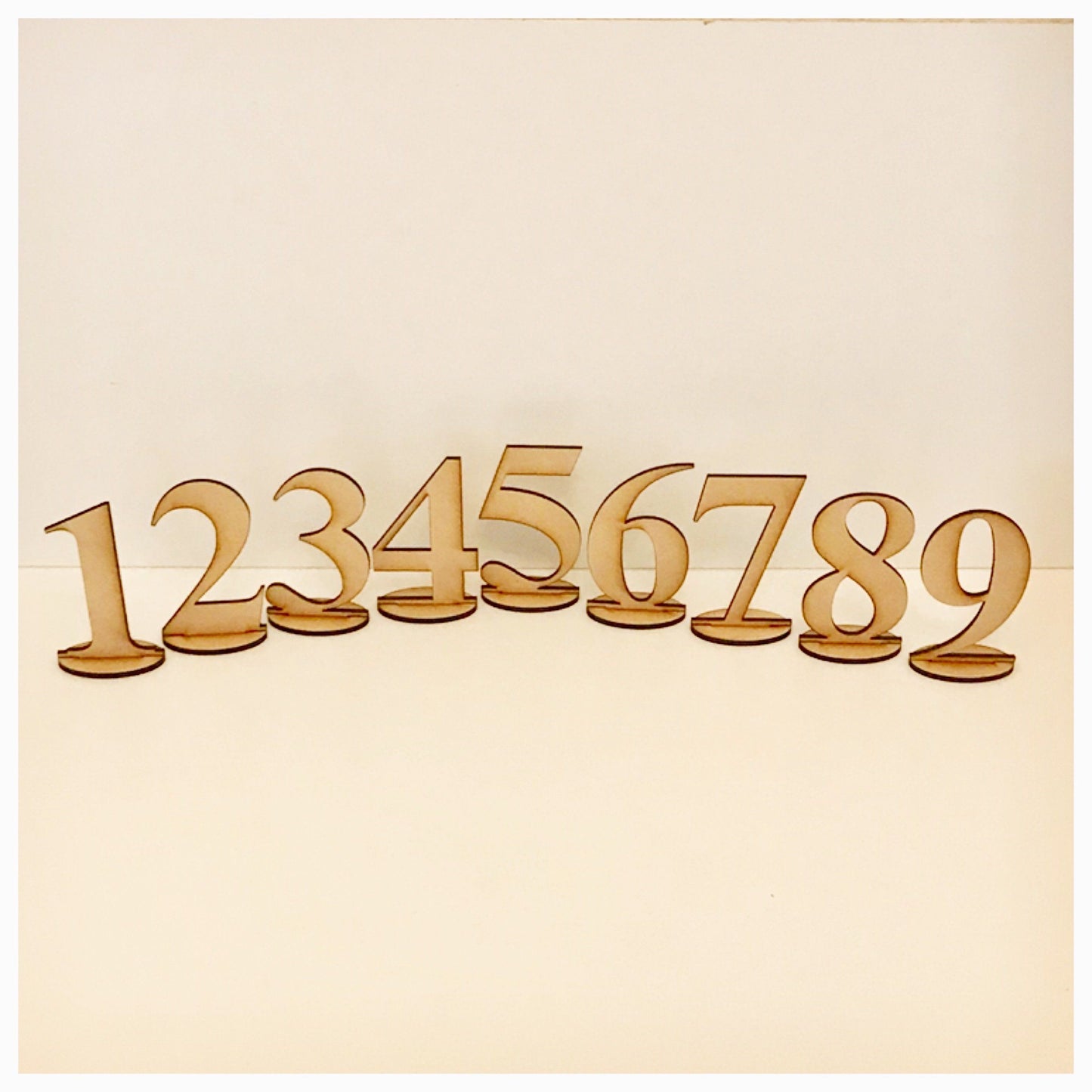 Table Number Wooden Free Standing MDF DIY Raw Event Wedding Party Decoration 3mm