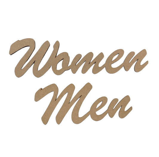 Toilet Men Women Door Word Sign MDF DIY Wooden - The Renmy Store Homewares & Gifts 