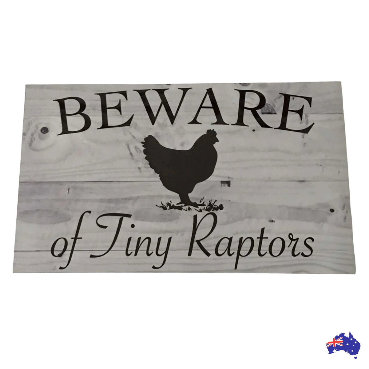 Mini Raptor Signs Beware Of Tiny Raptors Chicken Sign | The Renmy Store Homewares & Gifts
