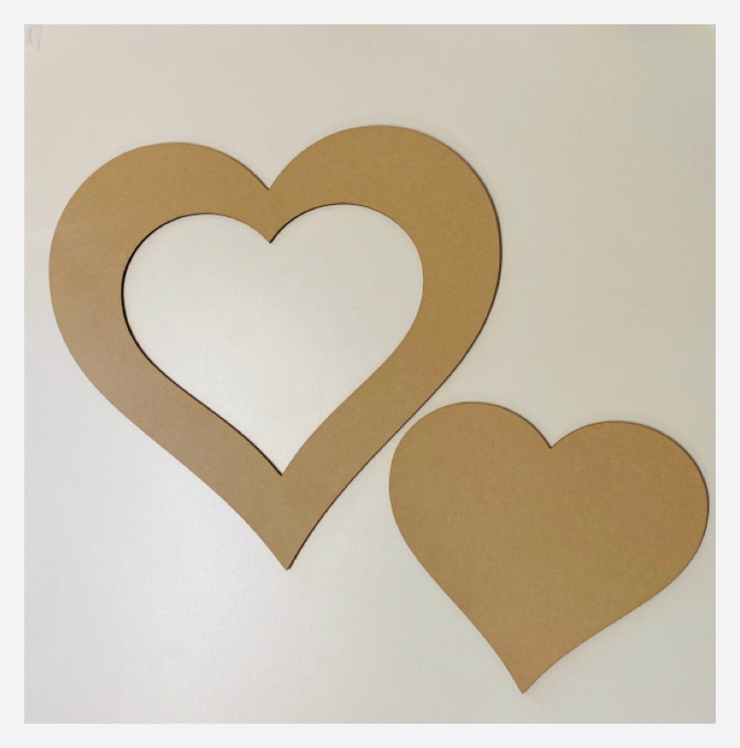 Heart Hearts Set of 2 Love Wooden MDF DIY