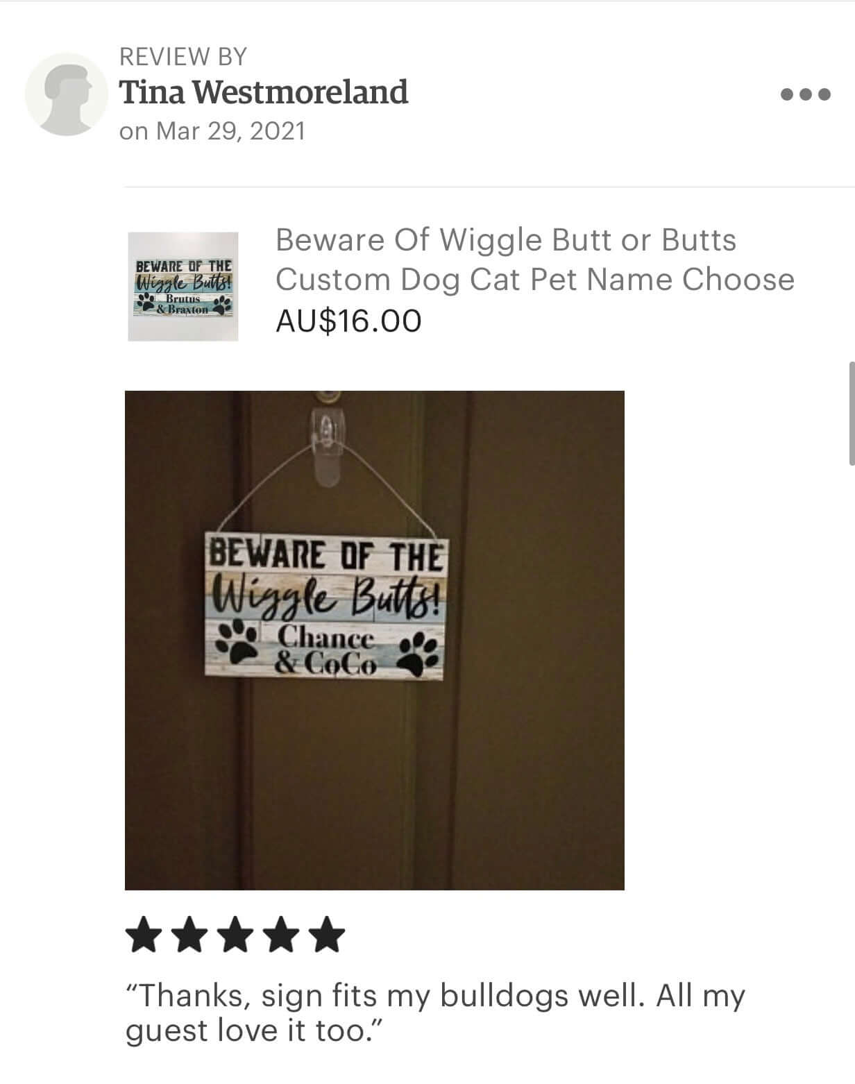 Beware of Wiggle Butt or Butts Dog Custom Personalised Sign - The Renmy Store