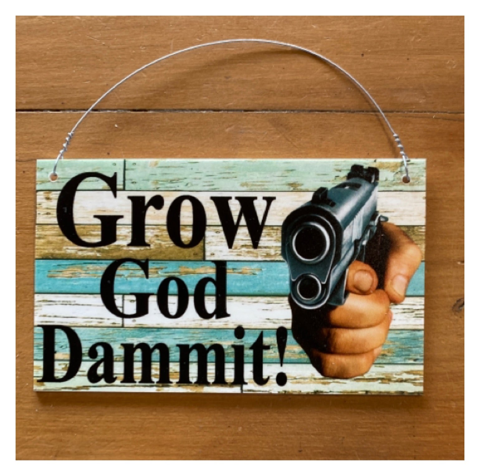 Warning Protection Hands Up Custom Sign - The Renmy Store Homewares & Gifts 