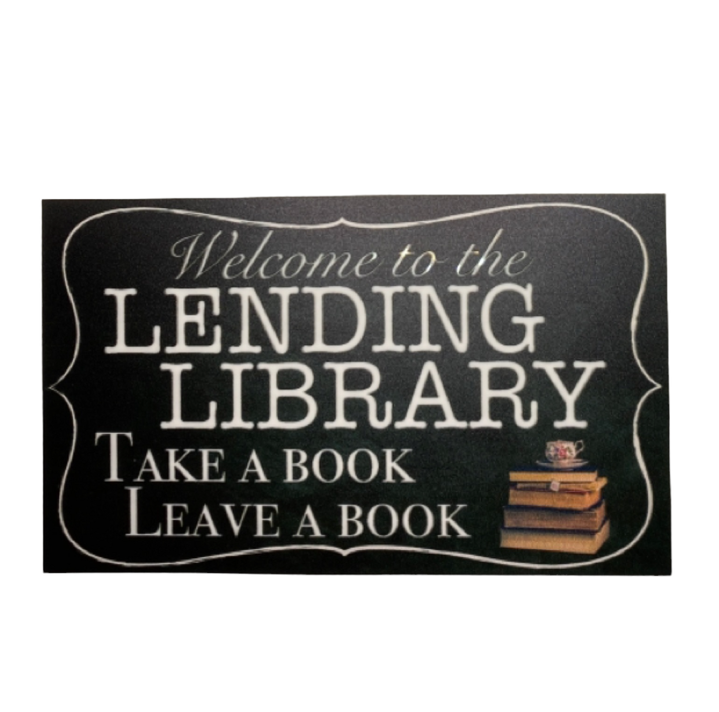 Lending Library Street Book Borrow Sign