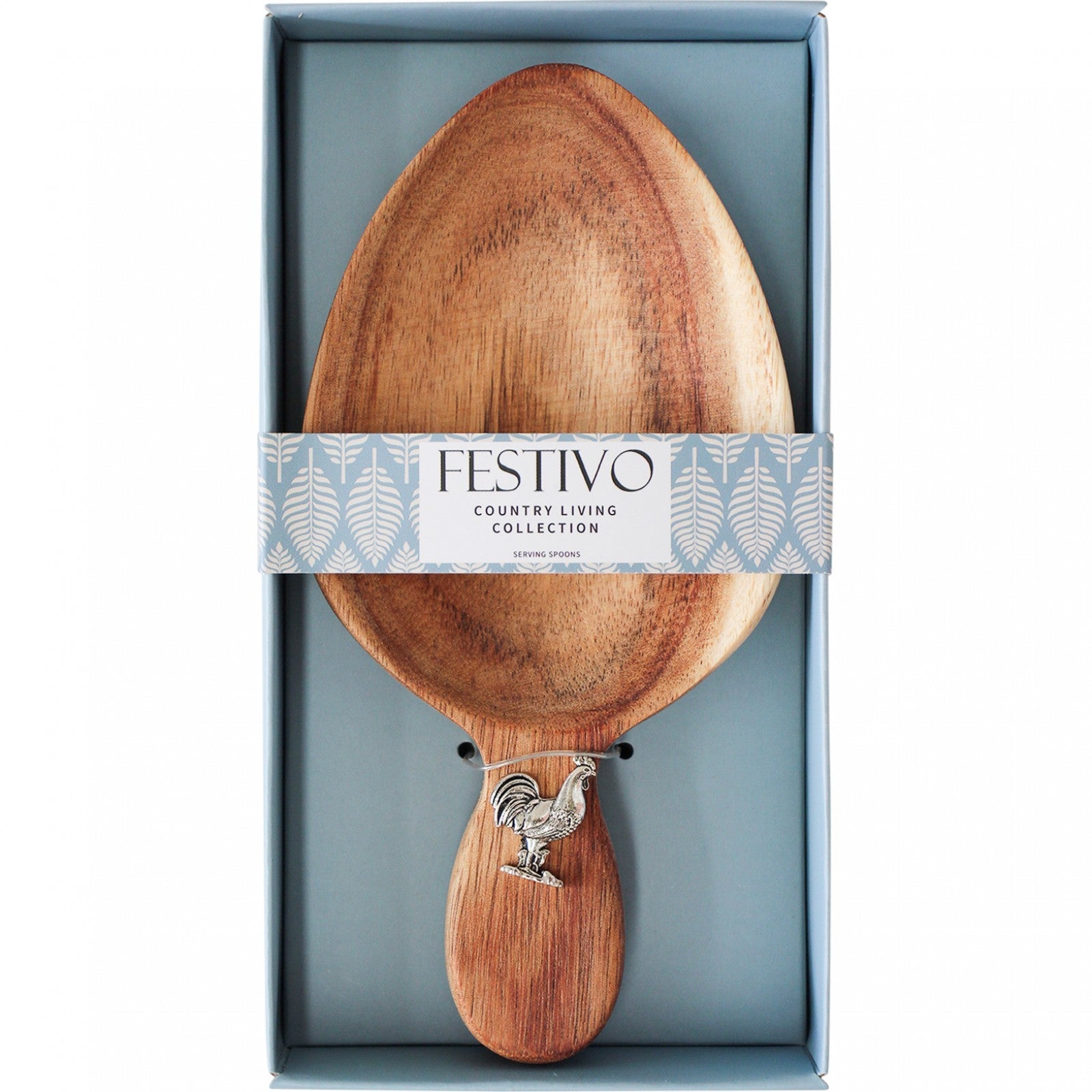 Rooster Chicken Wooden Salt & Spoon Gift - The Renmy Store Homewares & Gifts 