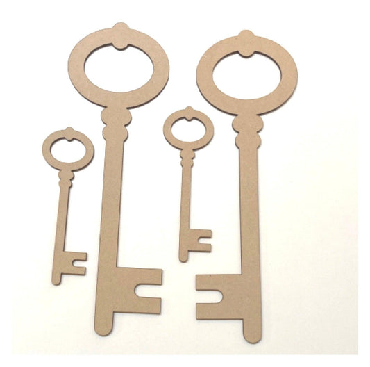 Key Vintage Set of 4 MDF Wooden DIY Craft - The Renmy Store Homewares & Gifts 