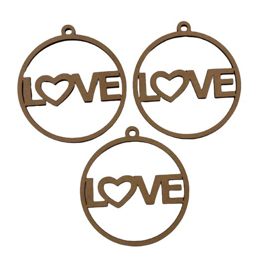 Love Hanging Decoration x 3 DIY MDF Timber Art - The Renmy Store Homewares & Gifts 