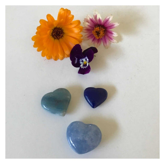 Crystal Blue Hearts Heart Set of 3
